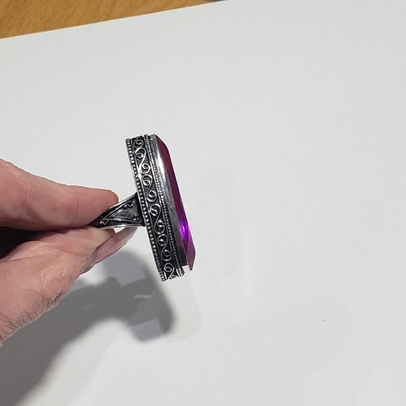 Rubellite ring, 925 silver pink rubellite vintage ring - Picture 4 of 12